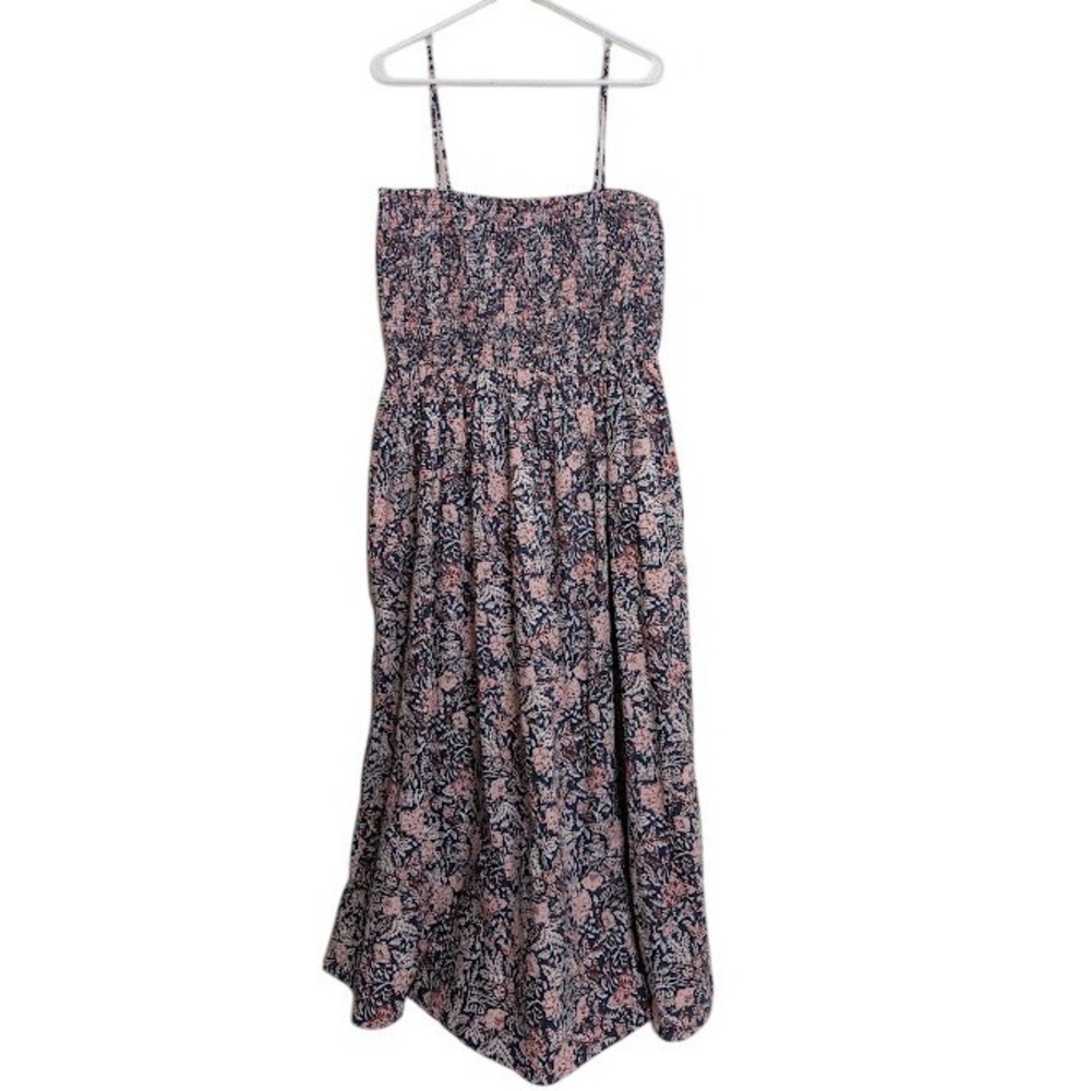 Ann Taylor Weekend Womens Size 18 Floral Blue Pink Maxi Sleeveless Work Pockets‎